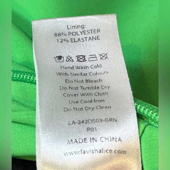 Lavish Alice Green Asymmetrical One-Shoulder Dress Size 4 - Picture 5 of 11